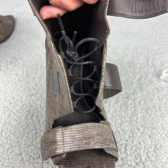 Alexander Wang Sandals Women 7 37 Shoe Grey Noemi Booties Heels Boots Peep Toe 1 - Picture 10 of 13